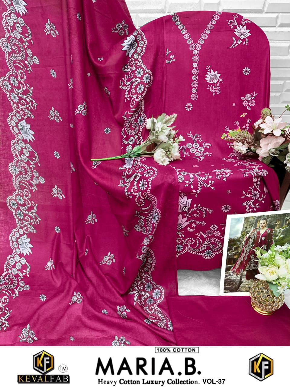 Heavy Lawn Dress Material with Cotton Dupatta