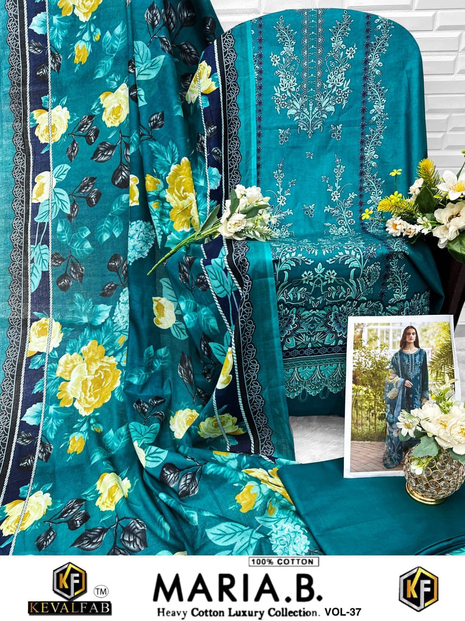 Heavy Lawn Dress Material with Cotton Dupatta
