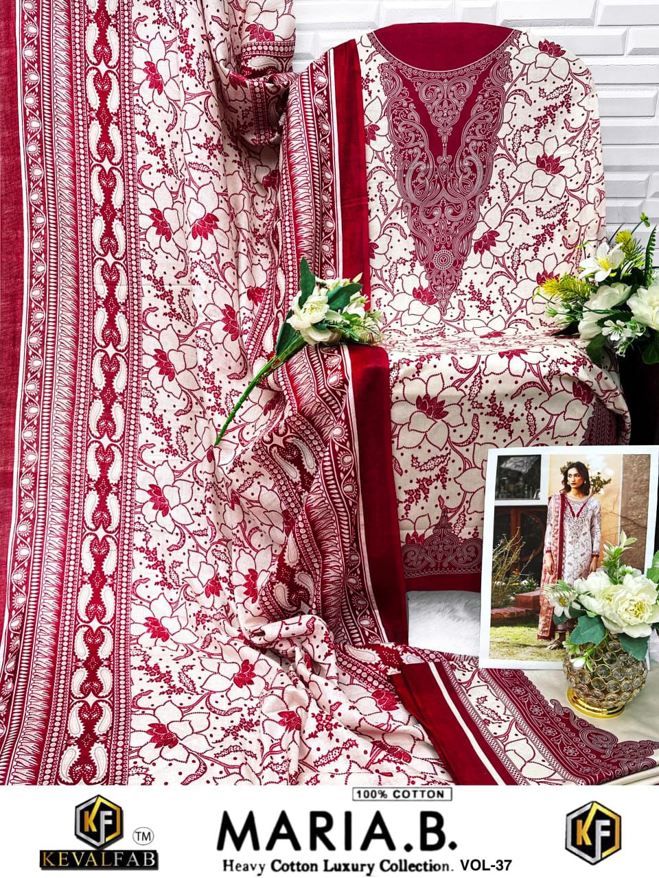 Heavy Lawn Dress Material with Cotton Dupatta