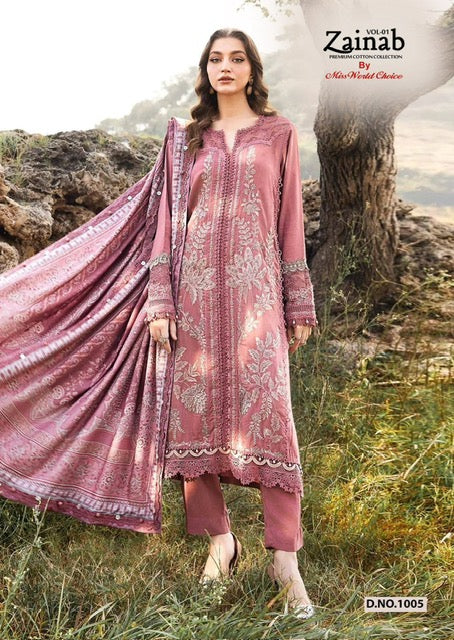 Zainab Readymade Pakistani Lawn Suit - Elegant Design, High Quality