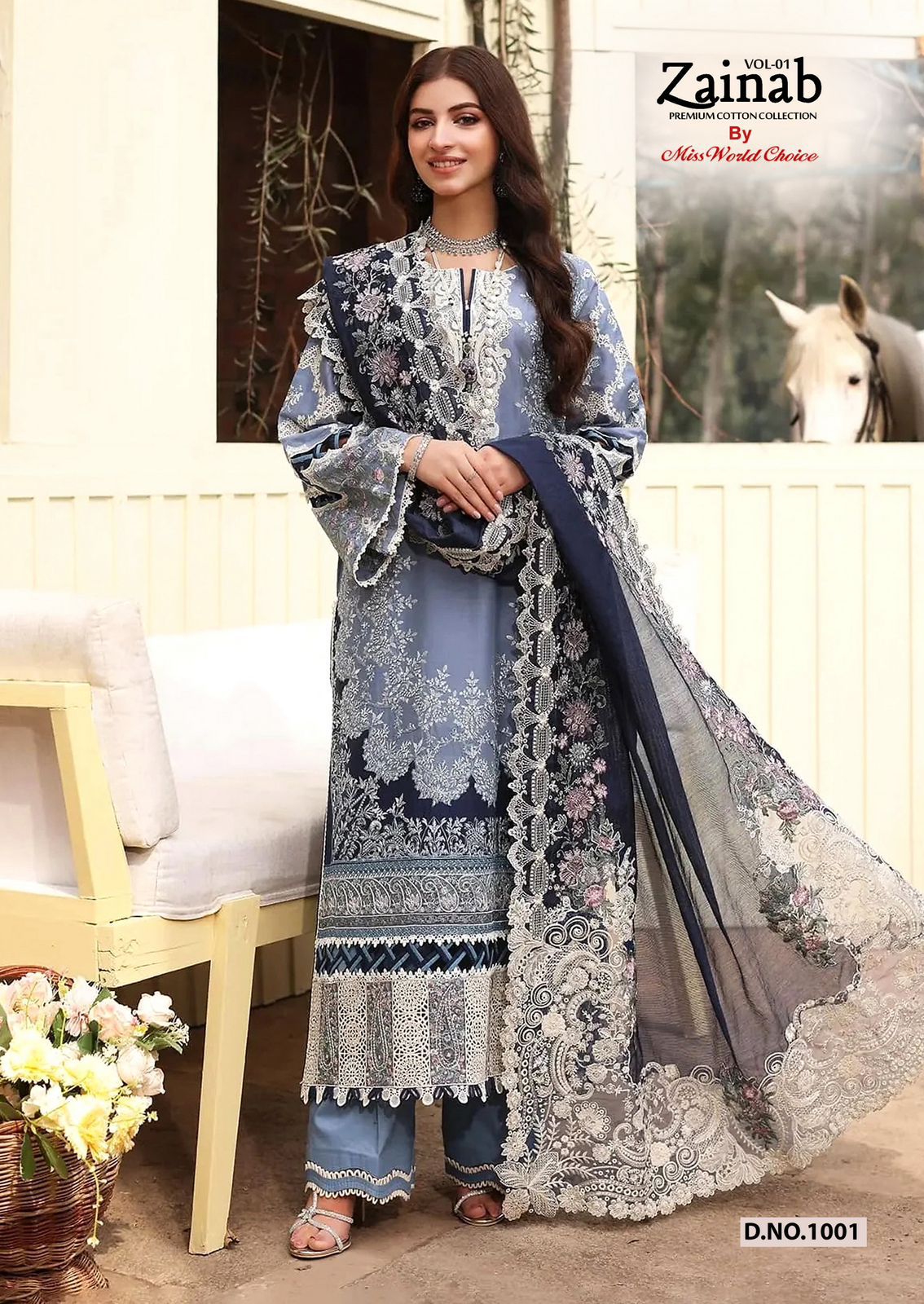 Zainab Readymade Pakistani Lawn Suit - Elegant Design, High Quality