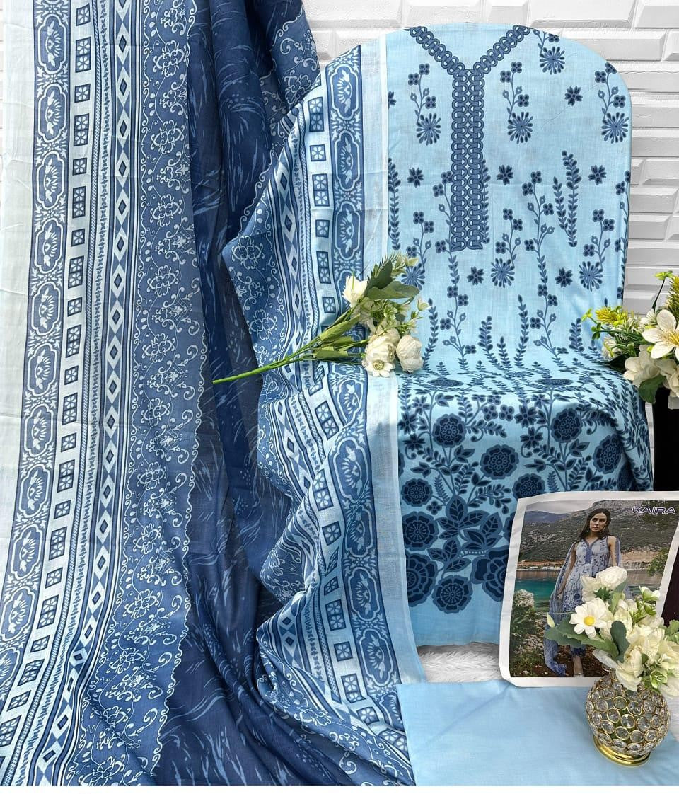 Exclusive Heavy Lawn Semi-Stitched Suit with Cotton Dupatta