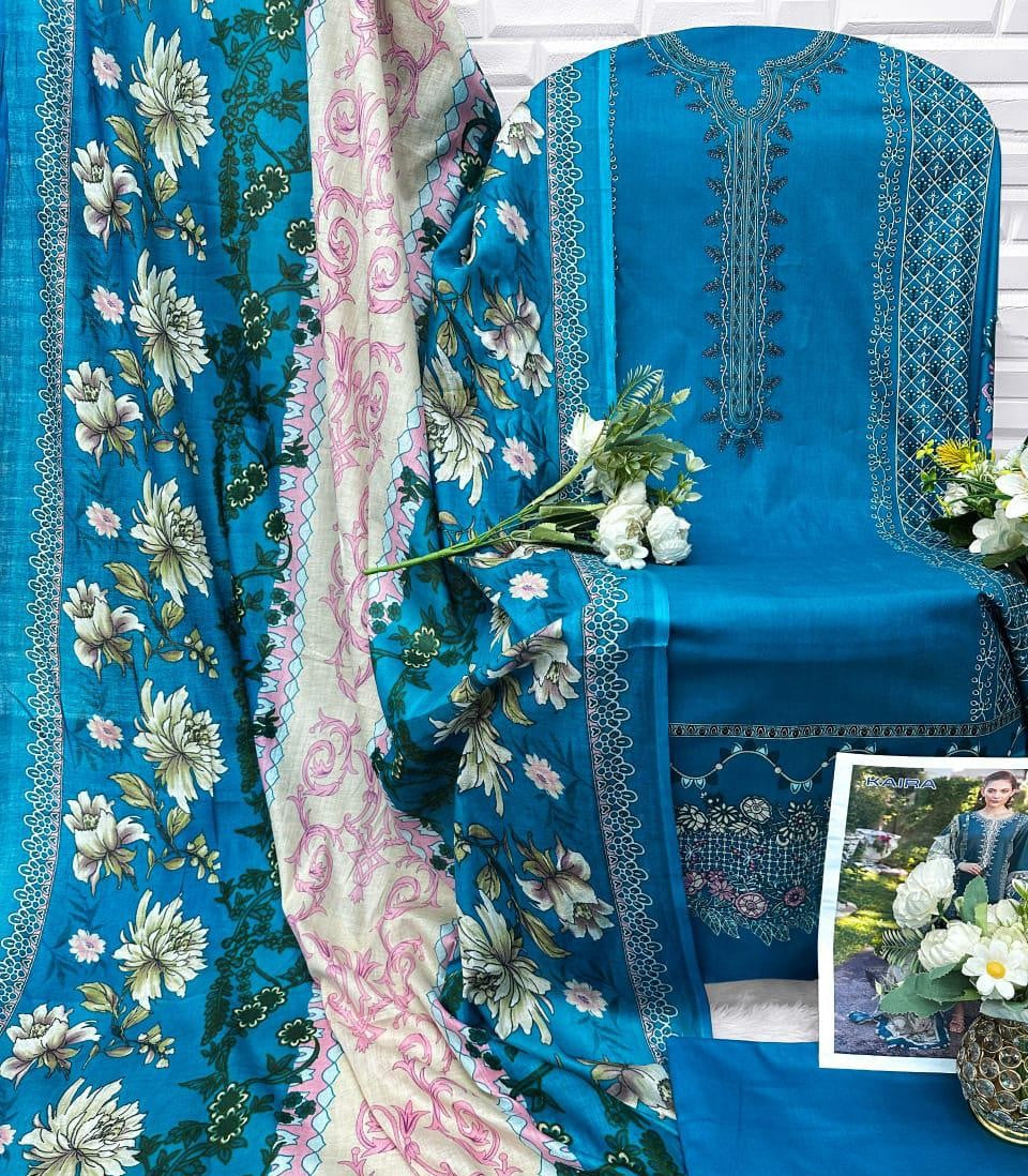 Exclusive Heavy Lawn Semi-Stitched Suit with Cotton Dupatta