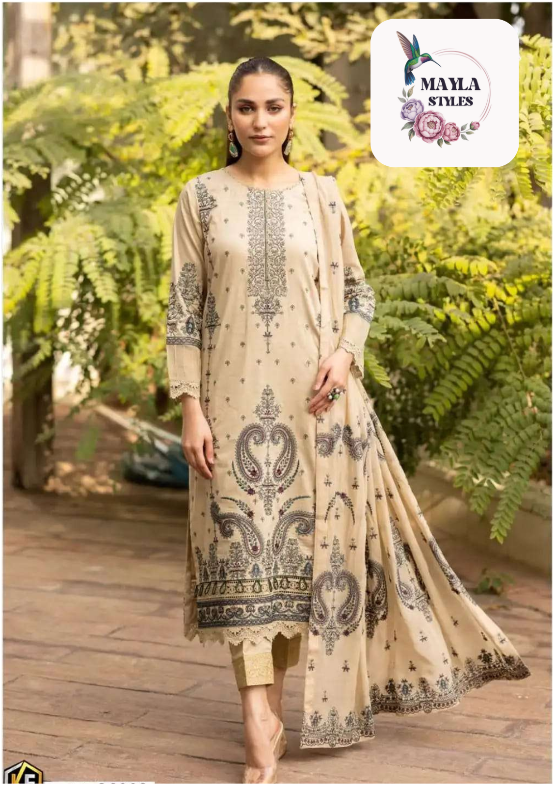 Exclusive Heavy Lawn Semi-Stitched Suit with Cotton Dupatta