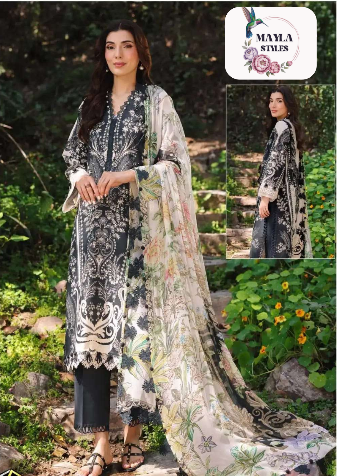 Exclusive Heavy Lawn Semi-Stitched Suit with Cotton Dupatta