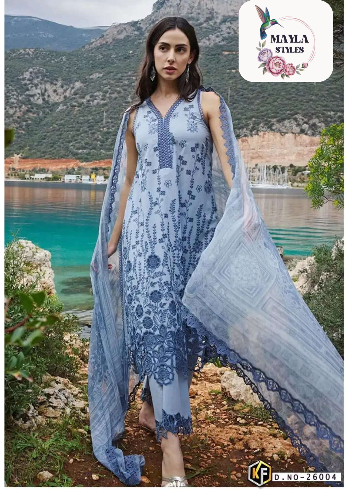 Exclusive Heavy Lawn Semi-Stitched Suit with Cotton Dupatta