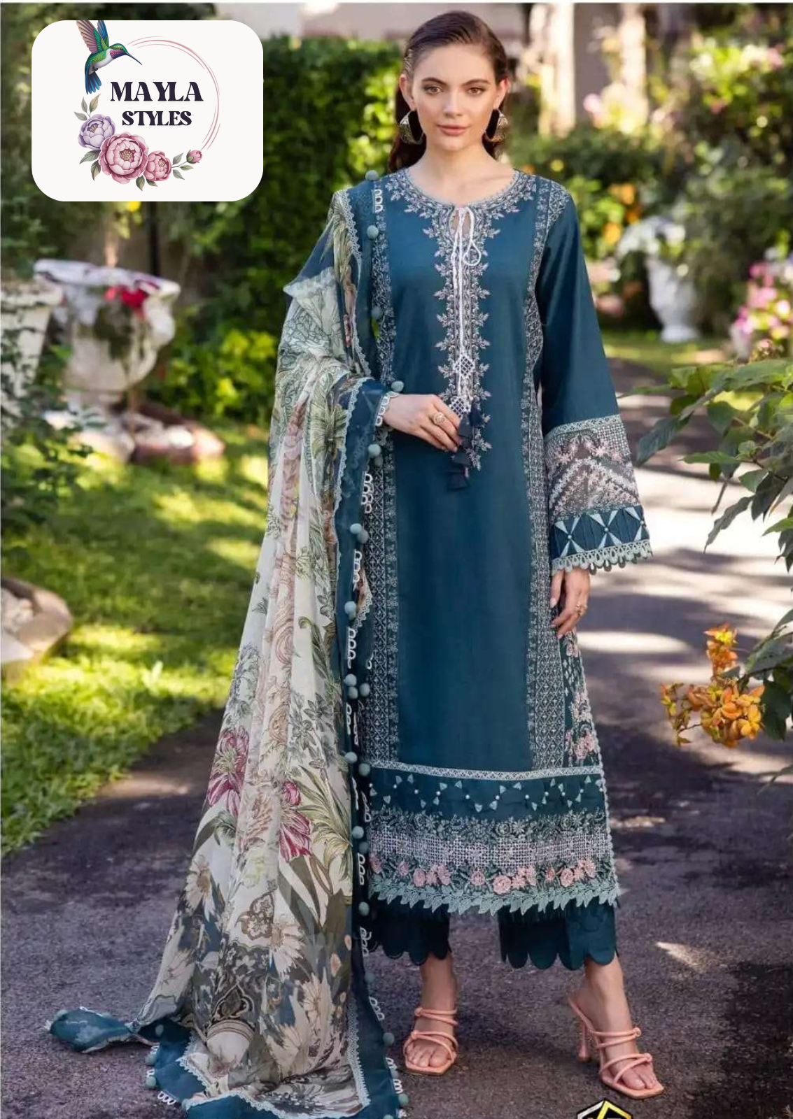 Exclusive Heavy Lawn Semi-Stitched Suit with Cotton Dupatta