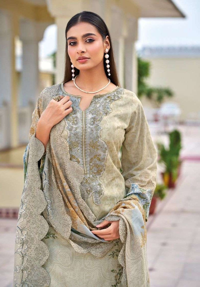 Elegant Pure Cotton Printed Suit with Embroidered Dupatta