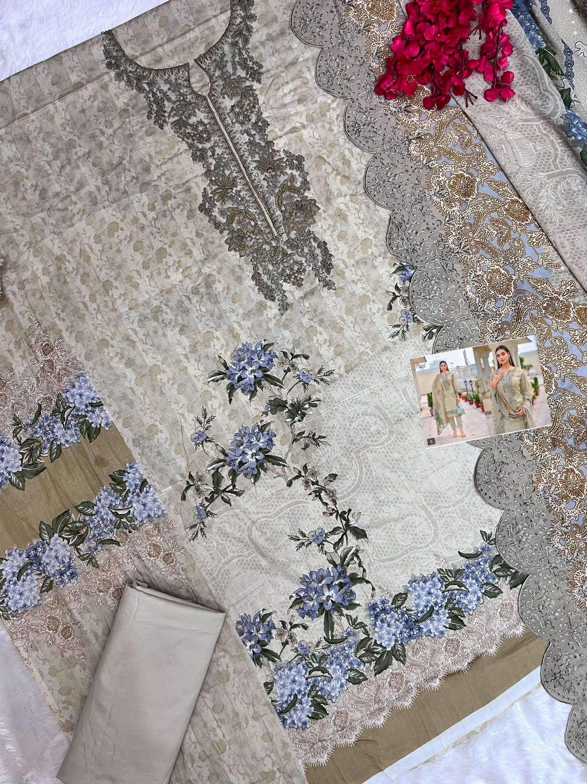Elegant Pure Cotton Printed Suit with Embroidered Dupatta