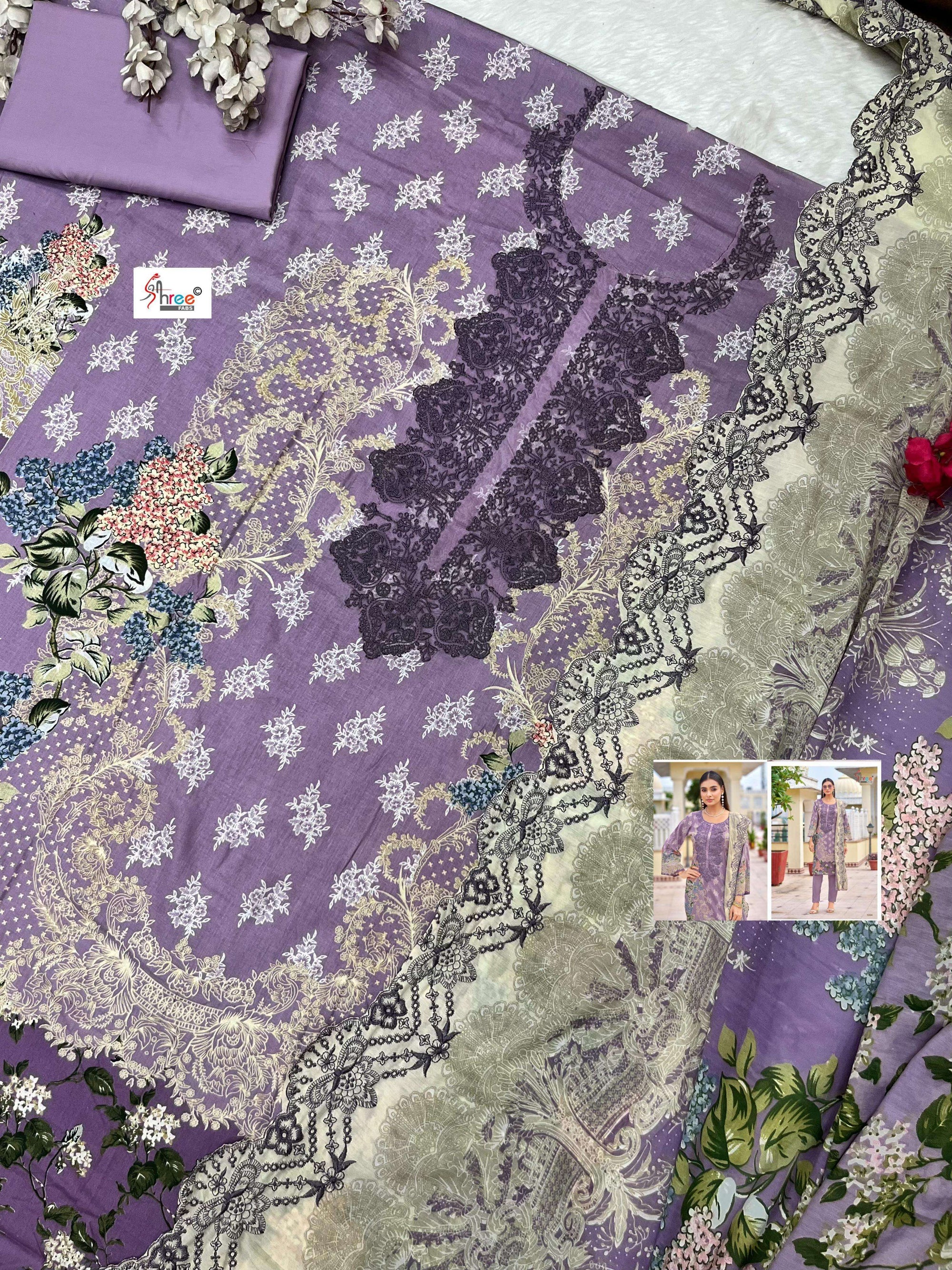 Elegant Pure Cotton Printed Suit with Embroidered Dupatta