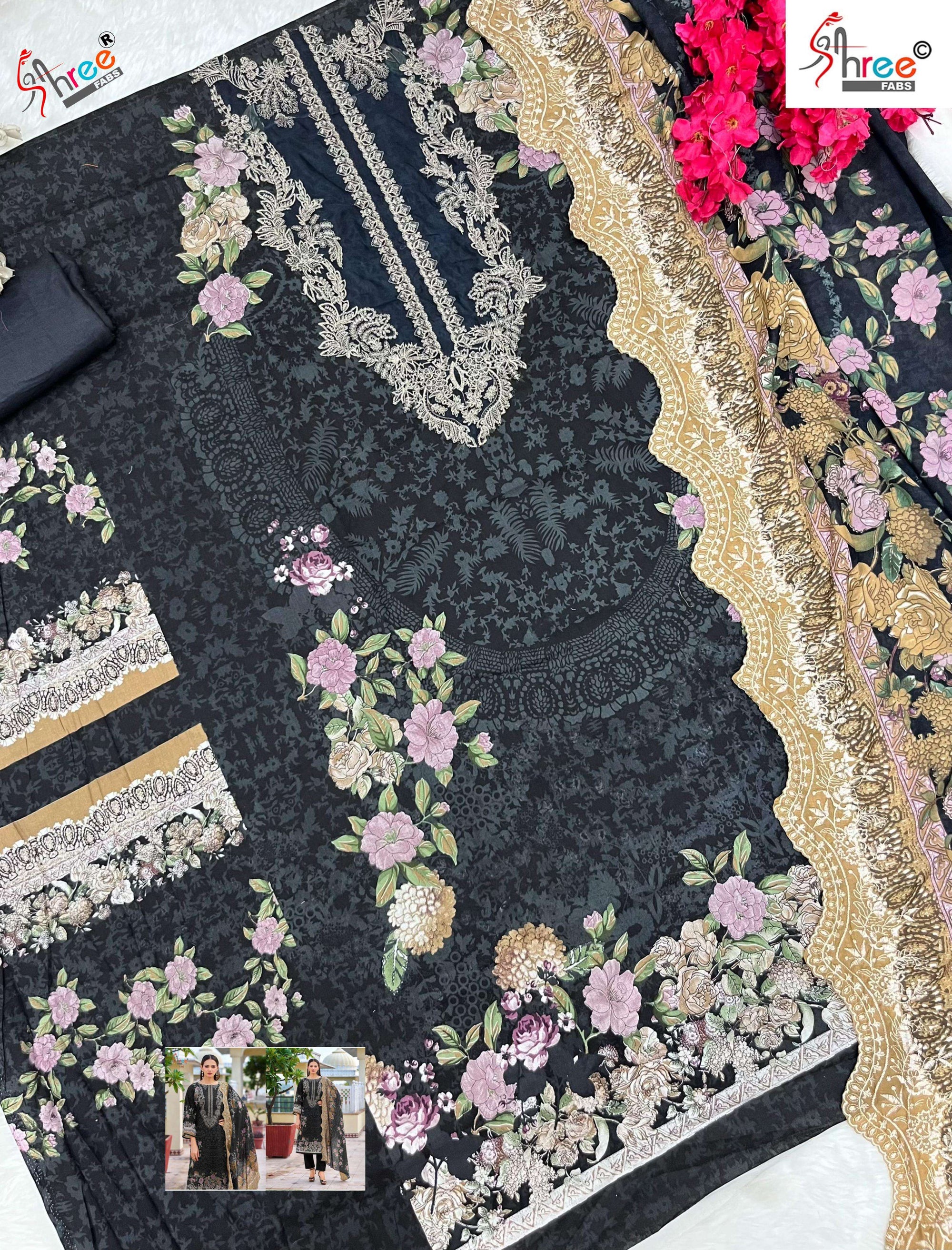 Elegant Pure Cotton Printed Suit with Embroidered Dupatta