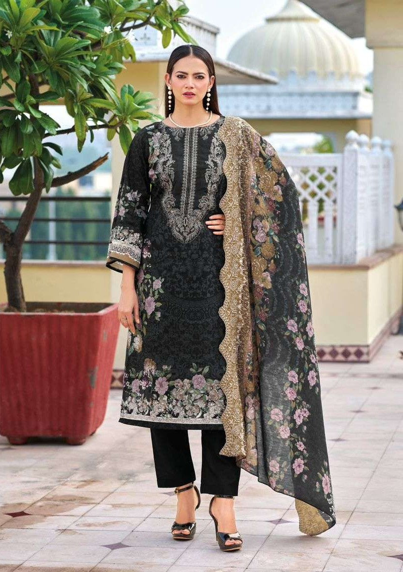 Elegant Pure Cotton Printed Suit with Embroidered Dupatta