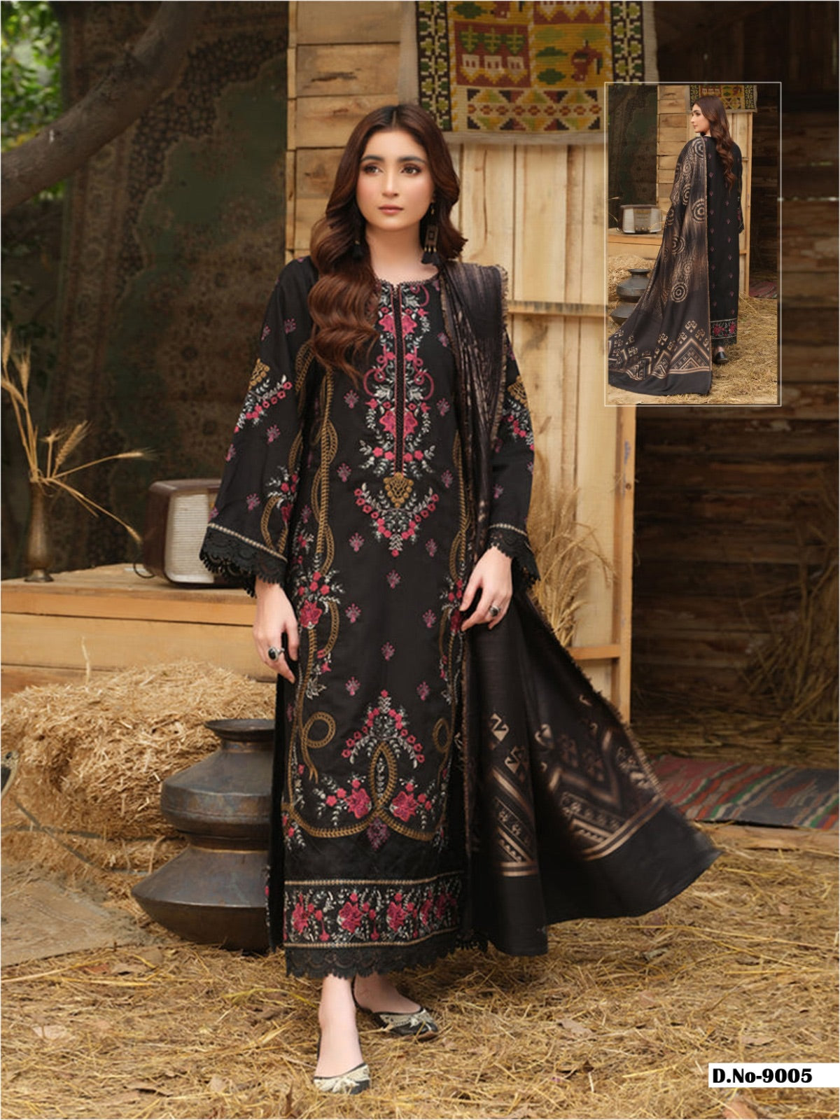 Zubinaa  - Heavy Lawn Cotton Karachi Printed Suits with Mal Mal Dupatta