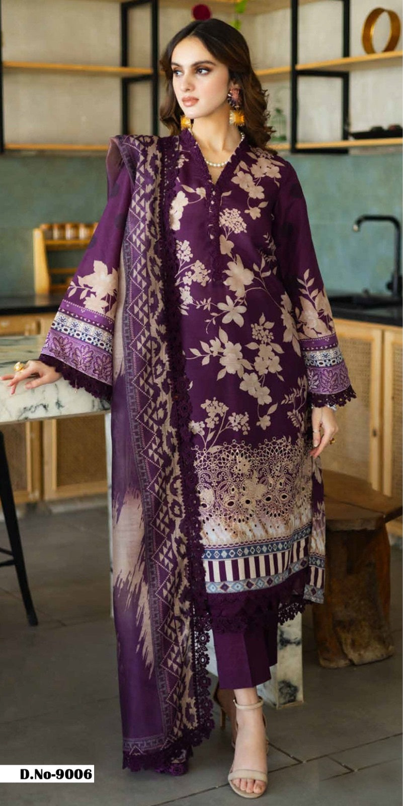 Zubinaa  - Heavy Lawn Cotton Karachi Printed Suits with Mal Mal Dupatta