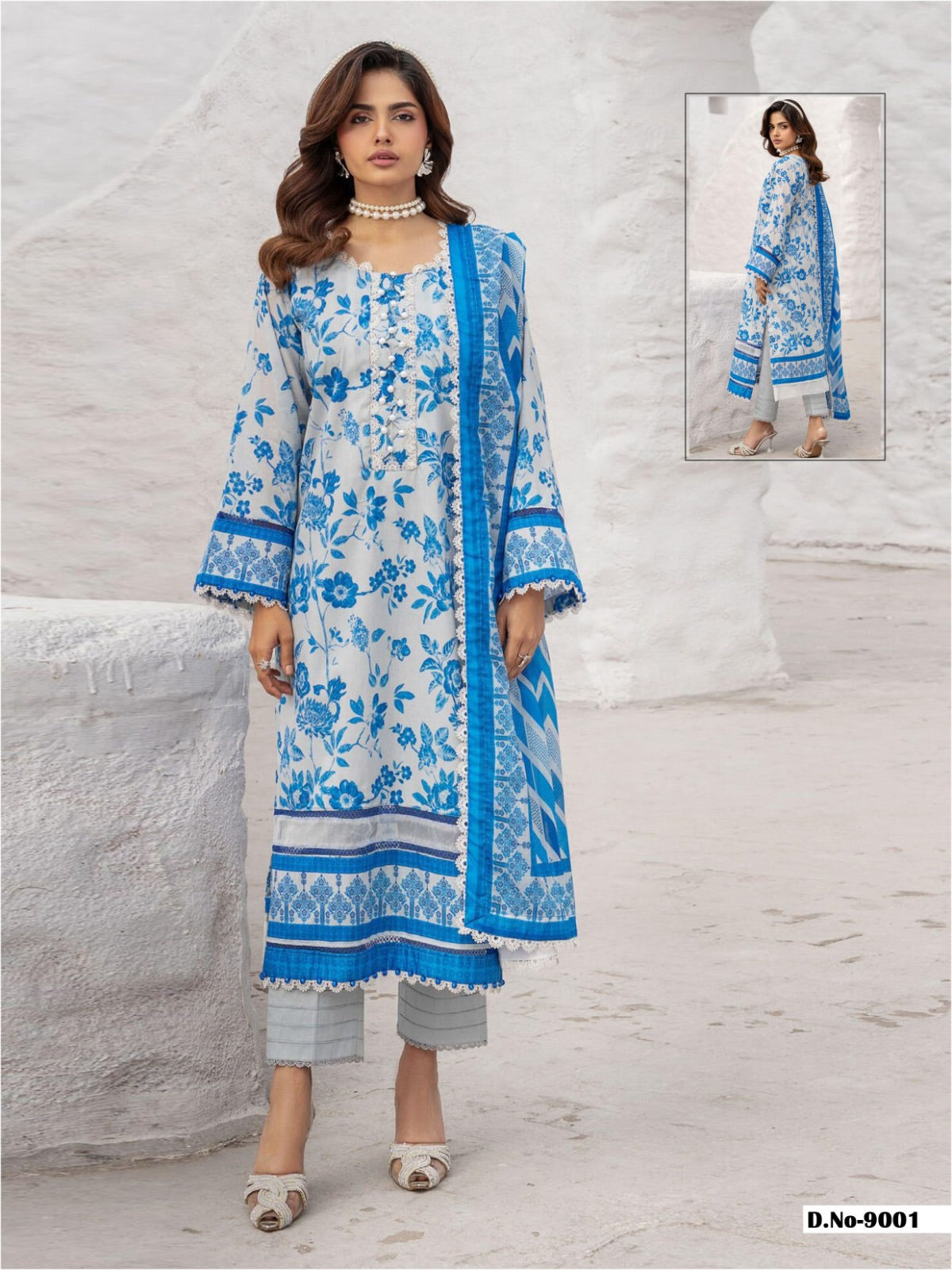 Zubinaa  - Heavy Lawn Cotton Karachi Printed Suits with Mal Mal Dupatta
