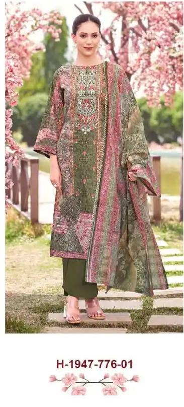 Designer Suit Readymade | Pure Cambric Cotton with Embroidery