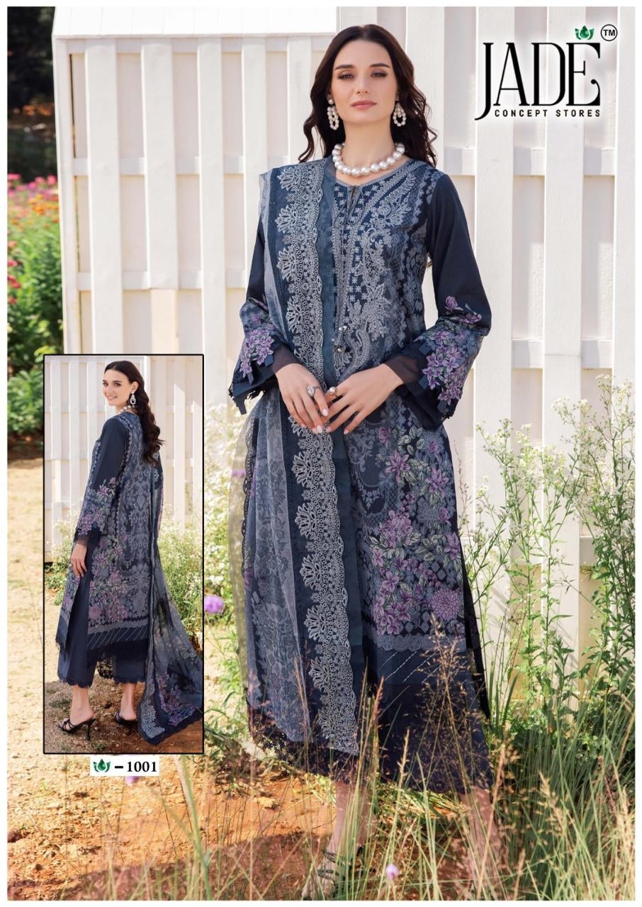 Jade Crimson - Heavy Lawn Cotton Pakistani Readymade Suit Set | Printed Salwar Kameez with Dupatta