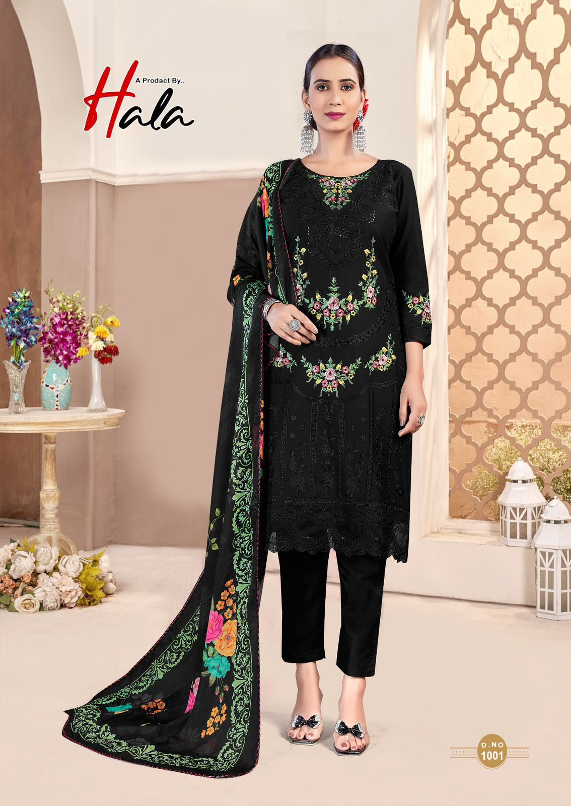 Hala Tabeer - Pure Cambric Lawn Pakistani Embroidered Dress Material with Cotton Bottom