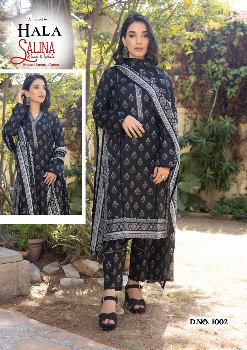 Hala Salina Black & White Collection | Premium Cotton Readymade Suit for Women