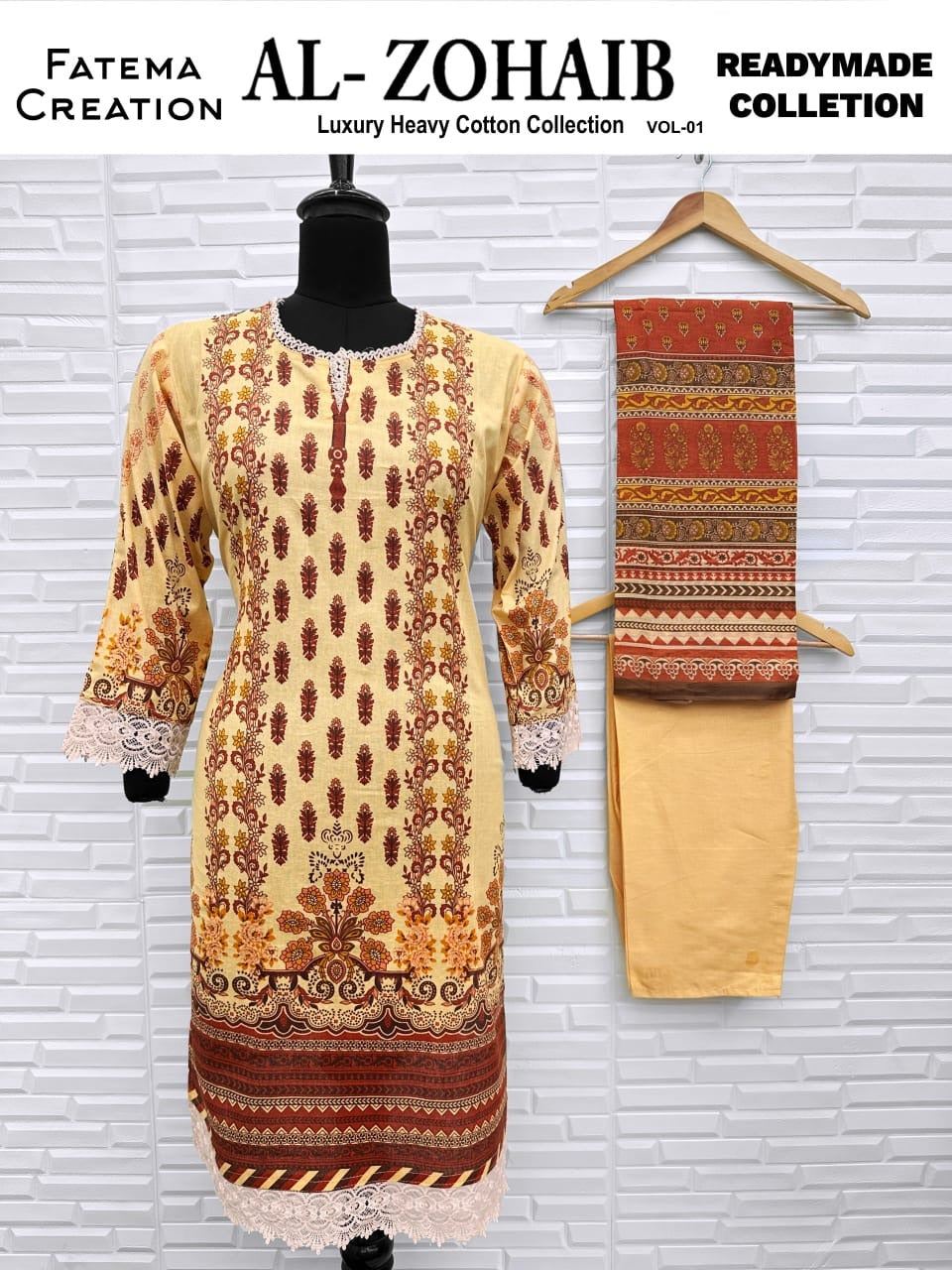 Fatema Al Zohaib - Karachi Readymade Lawn Cotton Suits - Pakistani Style Printed Collection