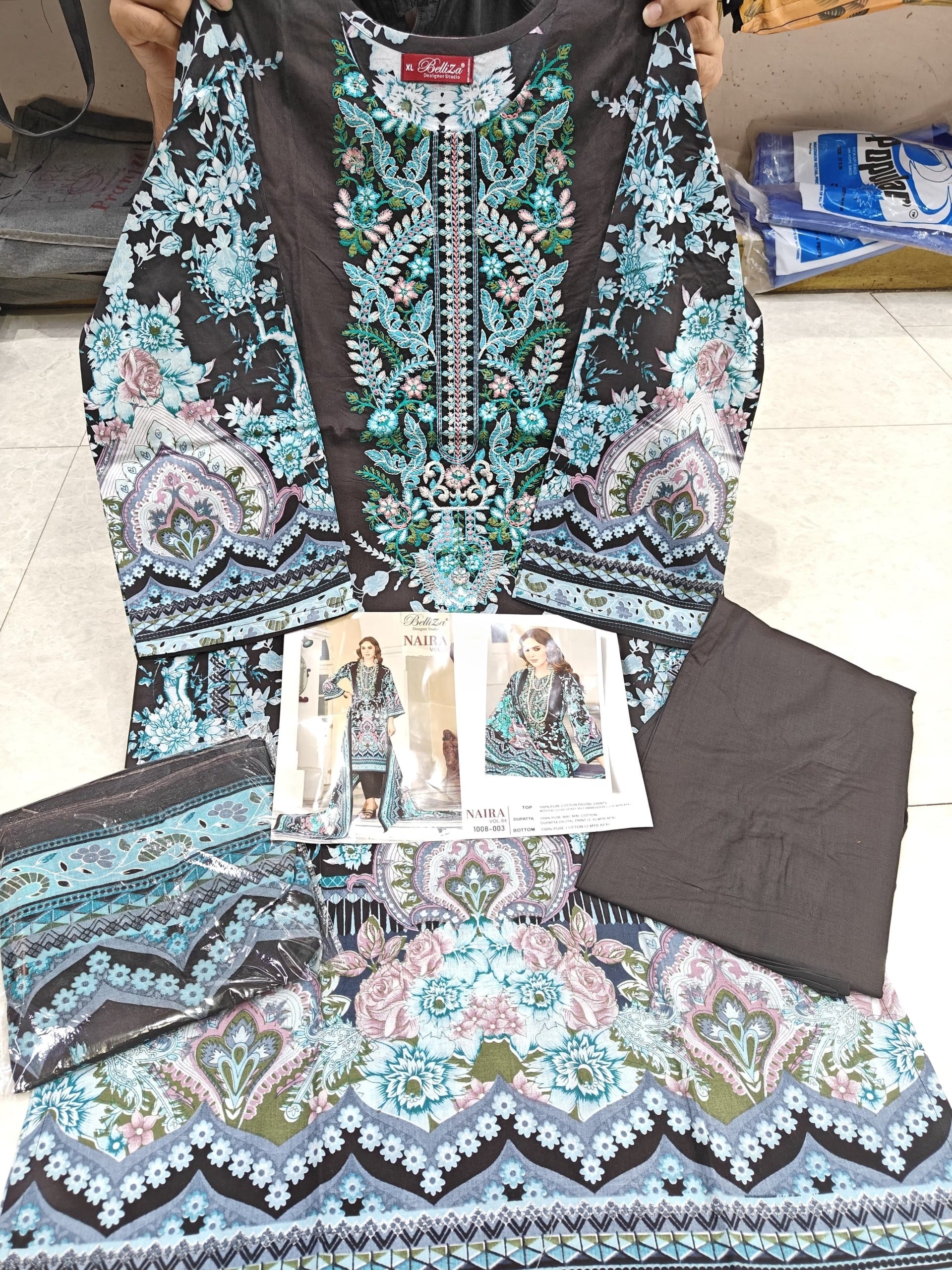 Belliza Naira Readymade Designer Suit - Heavy Lawn Stitched Salwar Kameez with Embroidery