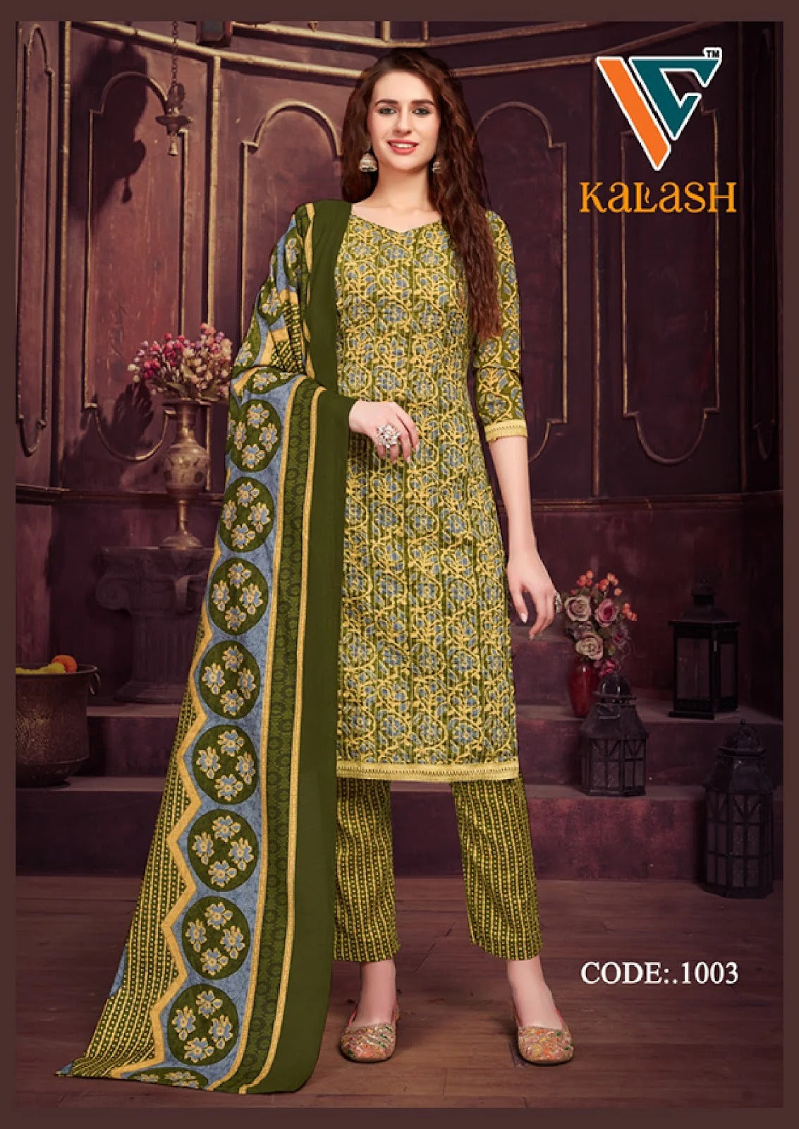 Vandana Creation - Pure Cotton Thread Work Pant Style Readymade Suits with Lace