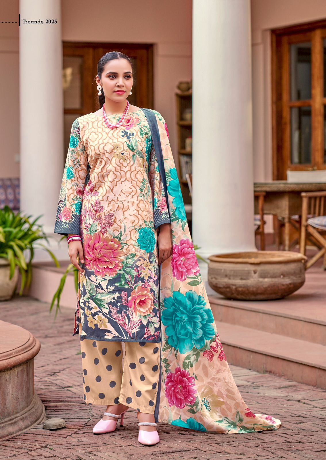 Nafisa Majestic Karachi Suits – Pure Soft Cotton Printed Dress Material with Digital Print Dupatta & Bottom