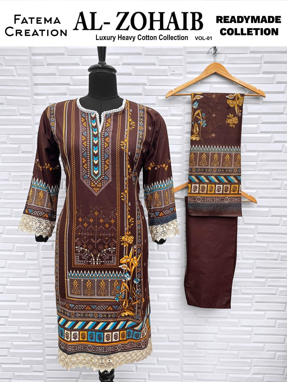 Fatema Al Zohaib - Karachi Readymade Lawn Cotton Suits - Pakistani Style Printed Collection