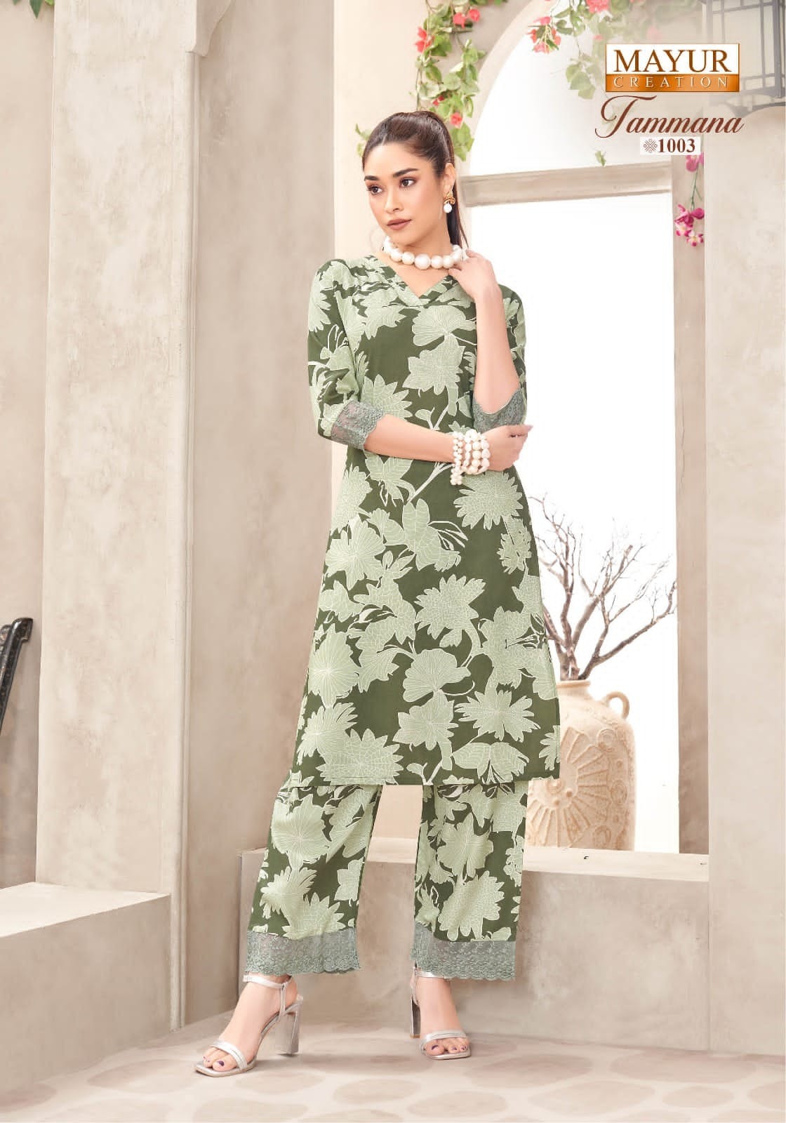 Mayur Tammana - Women’s Casual Wear Rayon Printed Co-ord Sets with Embroidery Lace & Side Pocket