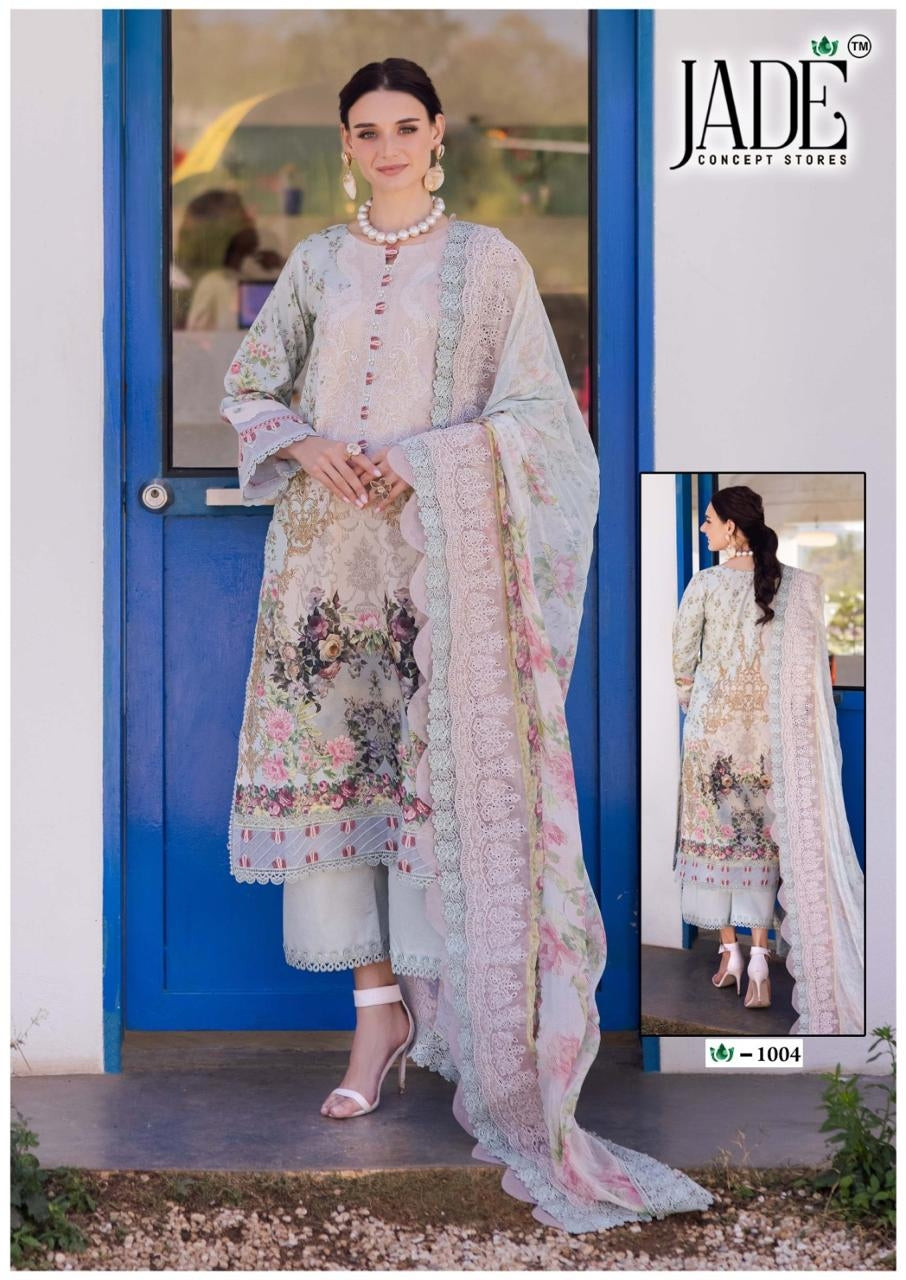 Jade Crimson - Heavy Lawn Cotton Pakistani Readymade Suit Set | Printed Salwar Kameez with Dupatta