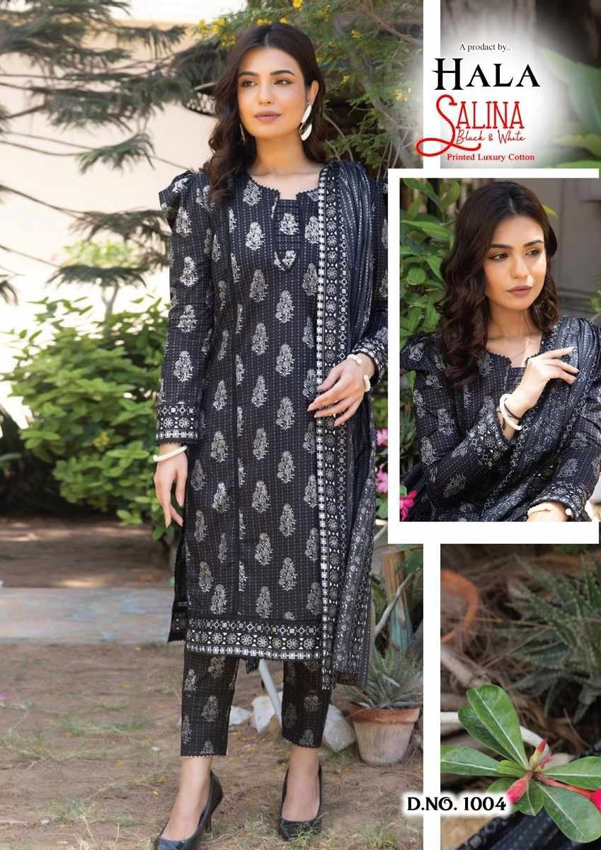 Hala Salina Black & White Collection | Premium Cotton Readymade Suit for Women