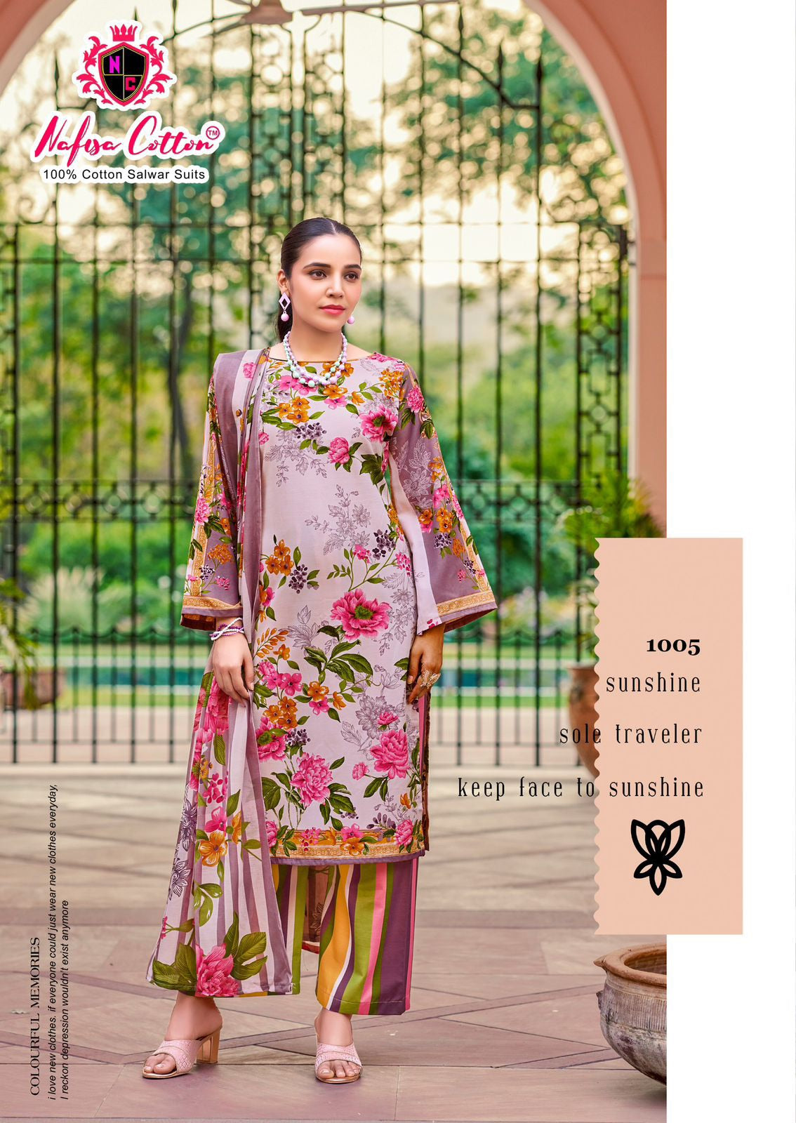 Nafisa Majestic Karachi Suits – Pure Soft Cotton Printed Dress Material with Digital Print Dupatta & Bottom