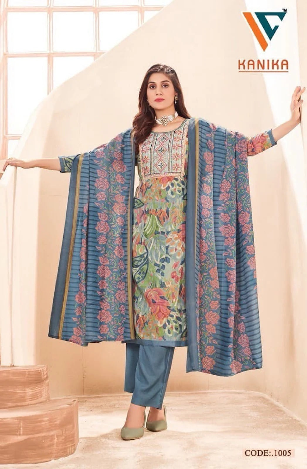 Kanika  Vandana Creation | Muslin Patch Work Pant Style Readymade Suits with Fancy Dupatta