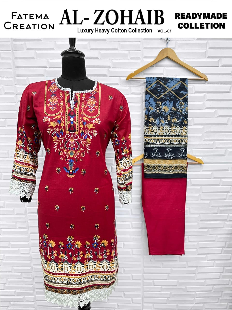 Fatema Al Zohaib - Karachi Readymade Lawn Cotton Suits - Pakistani Style Printed Collection