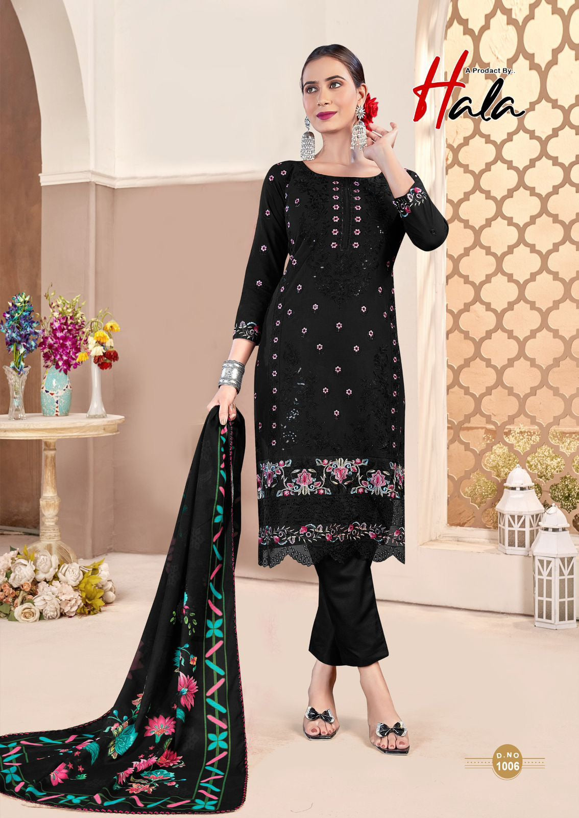 Hala Tabeer - Pure Cambric Lawn Pakistani Embroidered Dress Material with Cotton Bottom