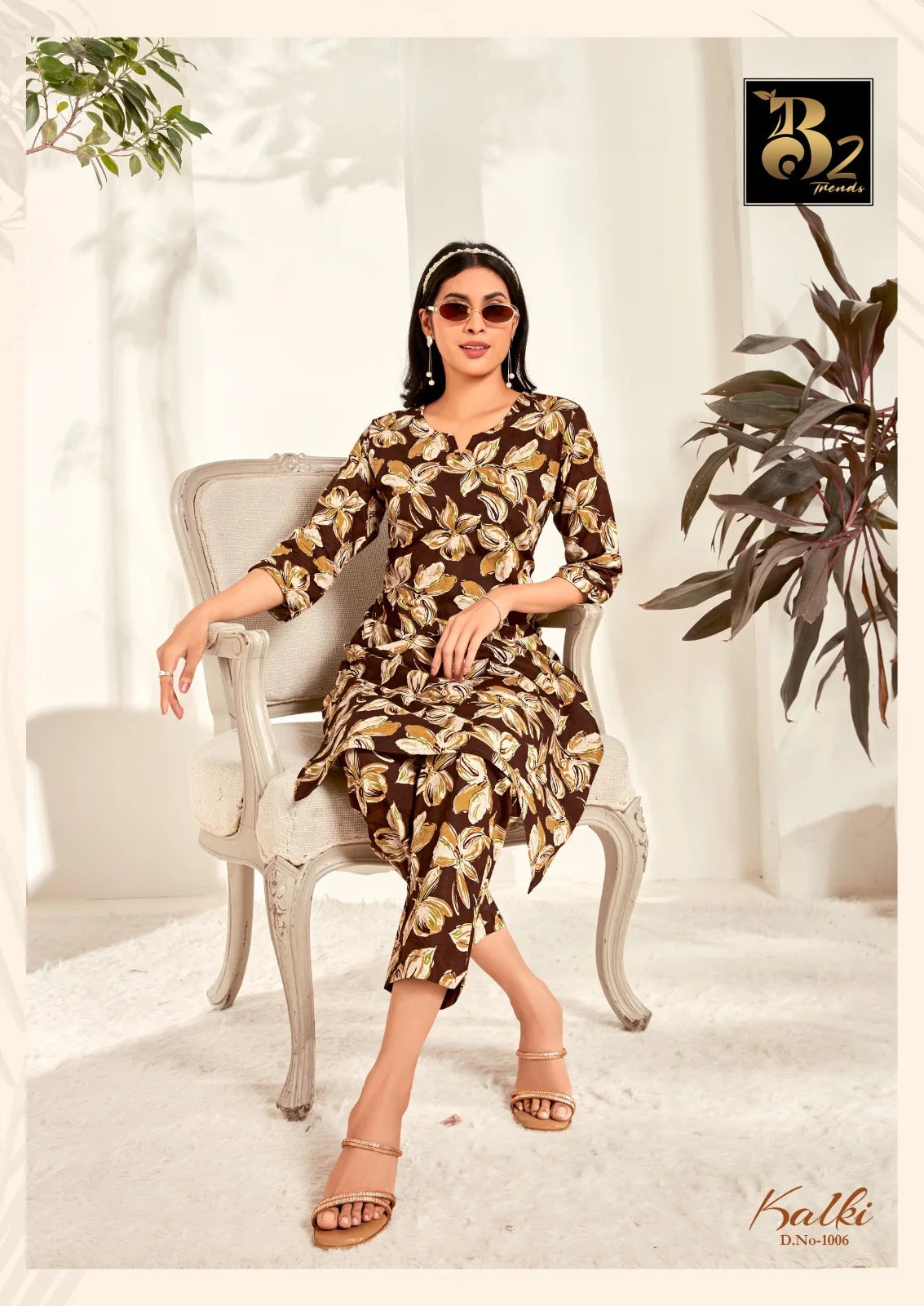 Kalki Trends  Cotton Printed Co-Ord Set for Women - Stylish Casual Wear Co-Ord