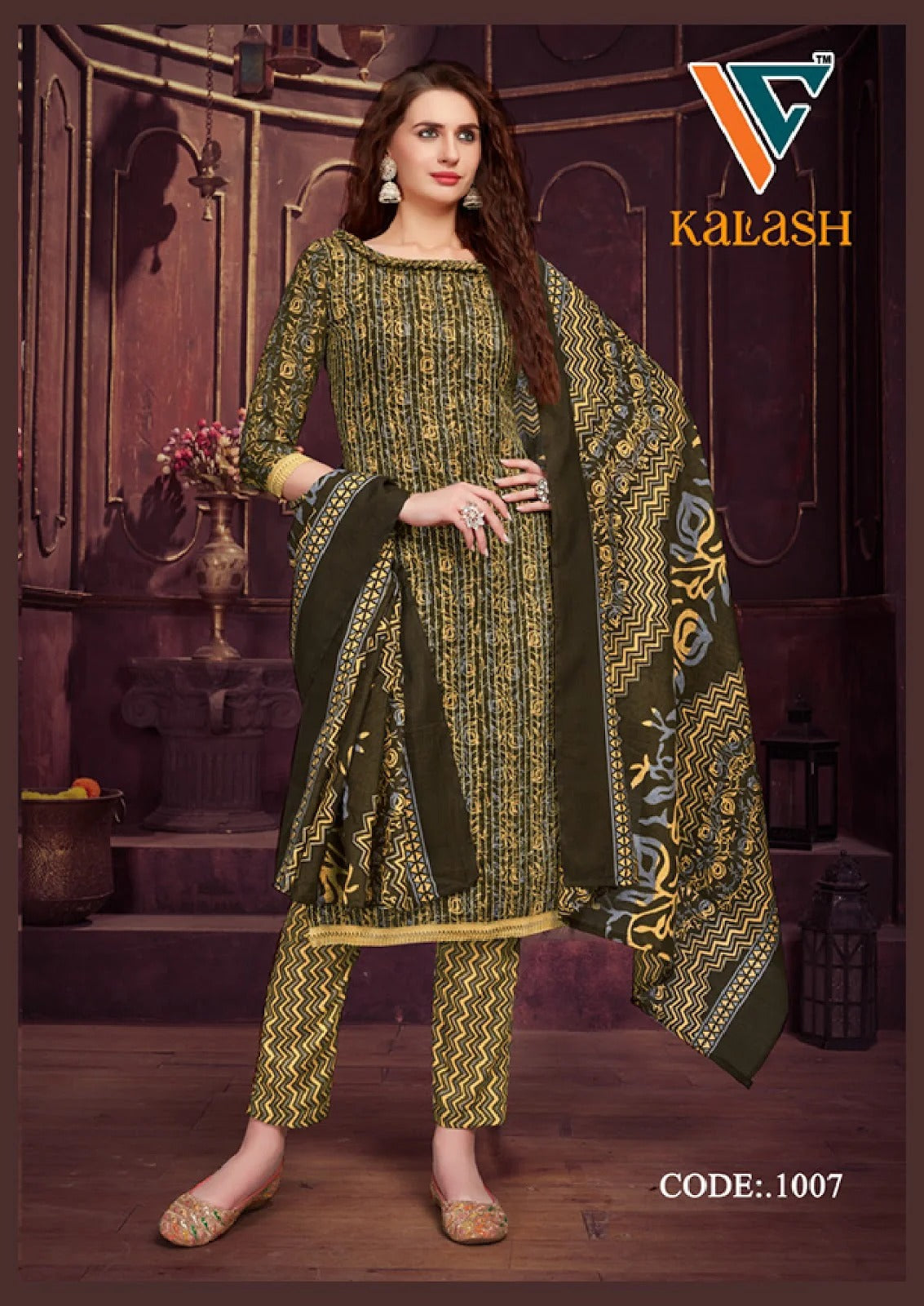Vandana Creation - Pure Cotton Thread Work Pant Style Readymade Suits with Lace