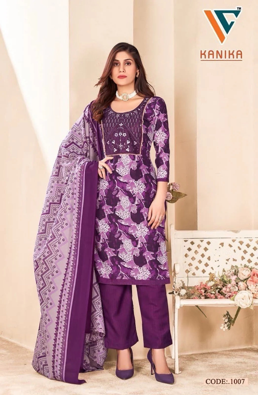 Kanika  Vandana Creation | Muslin Patch Work Pant Style Readymade Suits with Fancy Dupatta