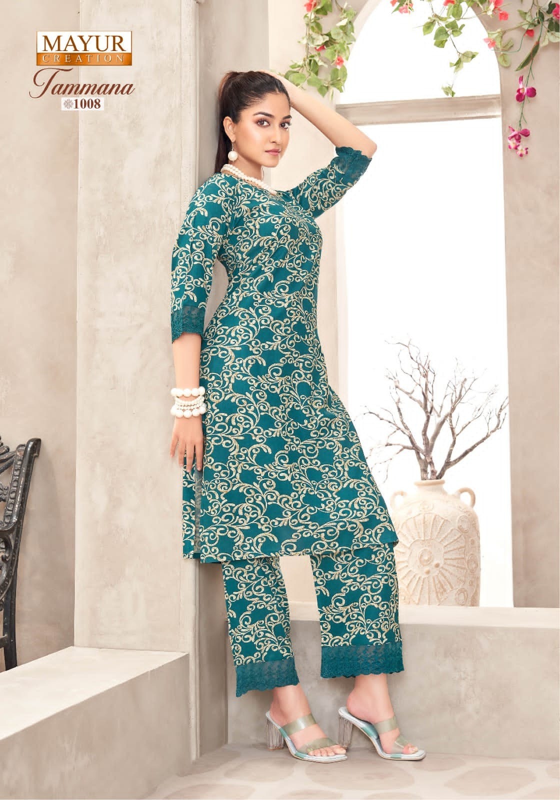 Mayur Tammana - Women’s Casual Wear Rayon Printed Co-ord Sets with Embroidery Lace & Side Pocket