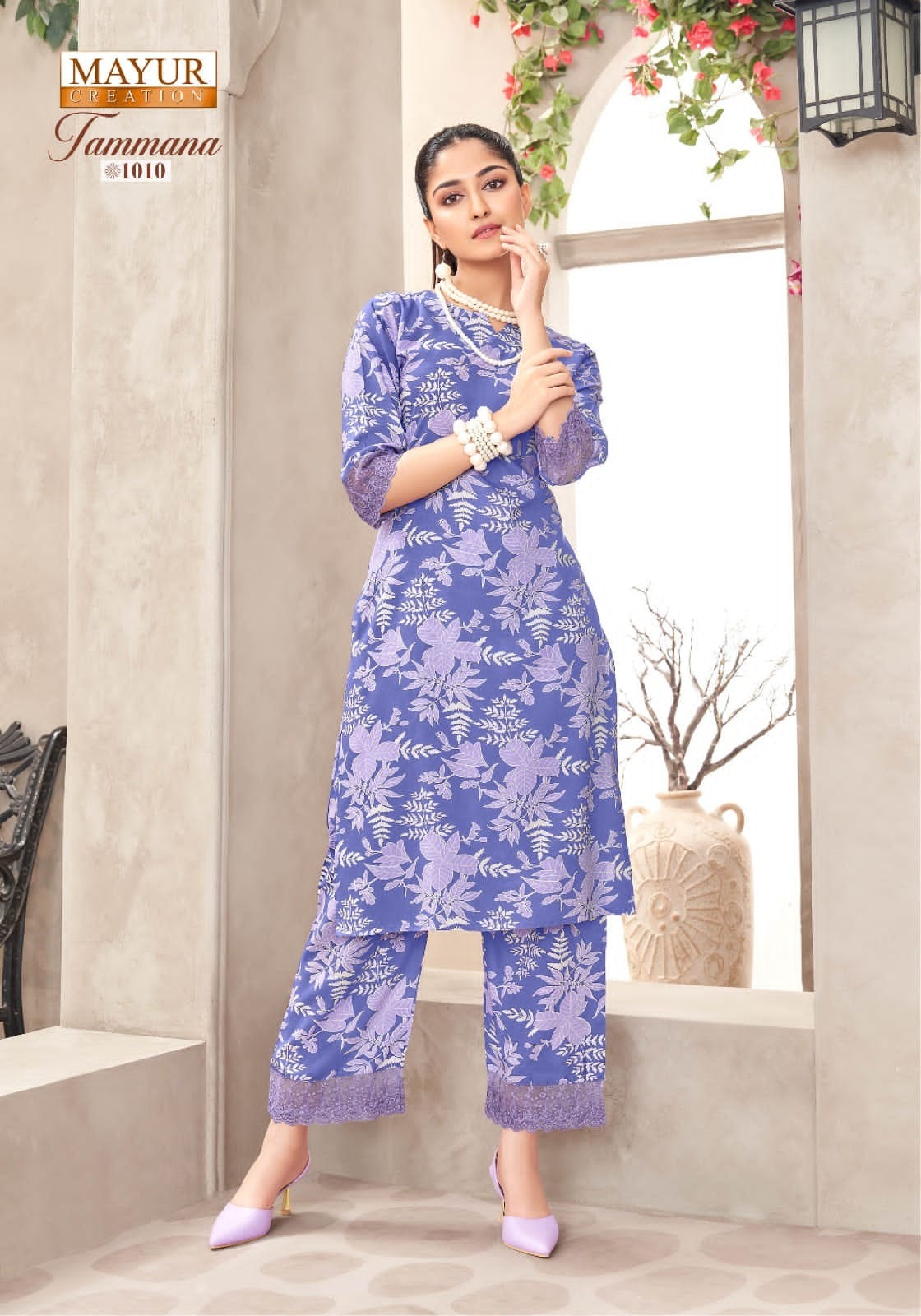 Mayur Tammana - Women’s Casual Wear Rayon Printed Co-ord Sets with Embroidery Lace & Side Pocket