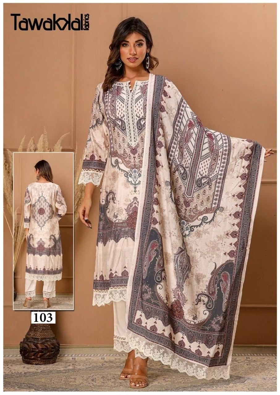 Luxury Heavy Elegant Heavy Cotton Unstitched Suit Set