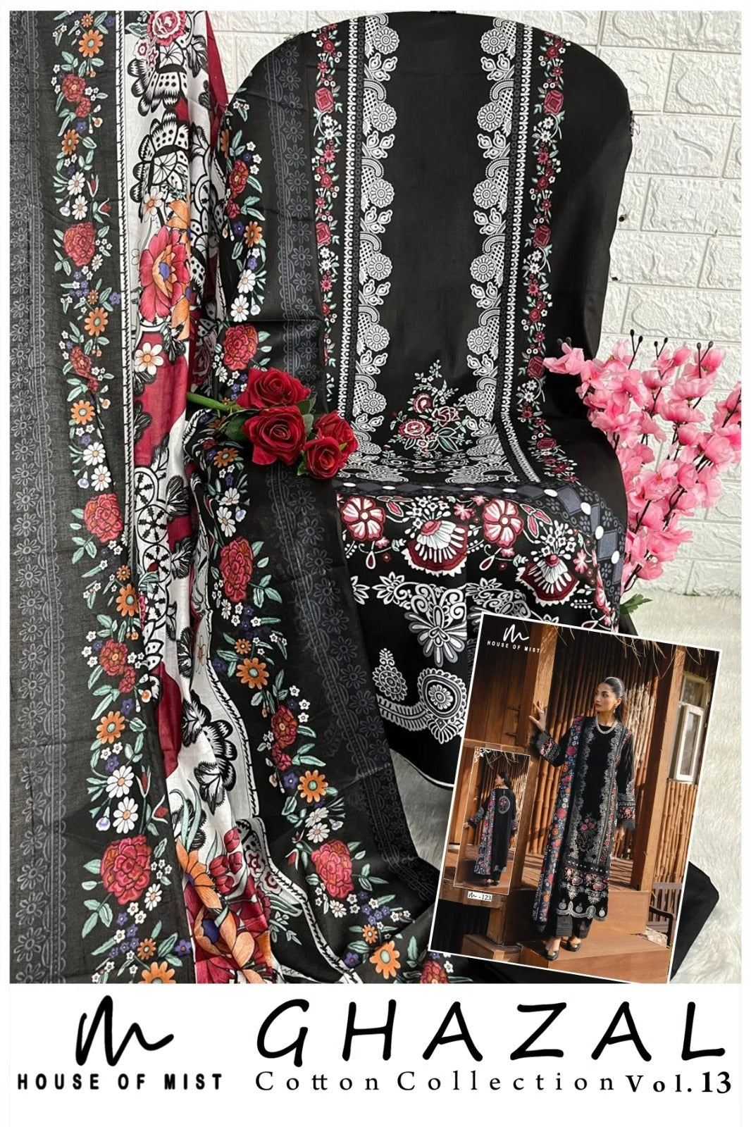Ghazal Pure Cotton Unstitched Suit Set with Dupatta | Premium Cotton Dress Material