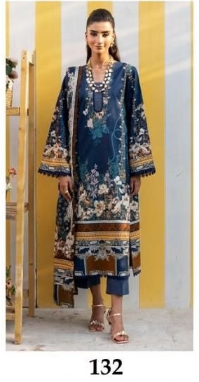 Jade Chevron Ready-to-Wear Pakistani Lawn Cotton Suit | Dupatta Included