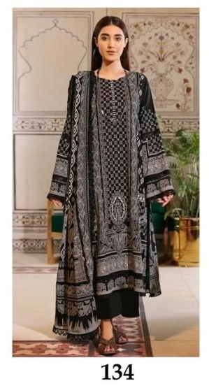 Jade Chevron Cotton Lawn Ready Suit | Elegant Lace Work with Dupatta