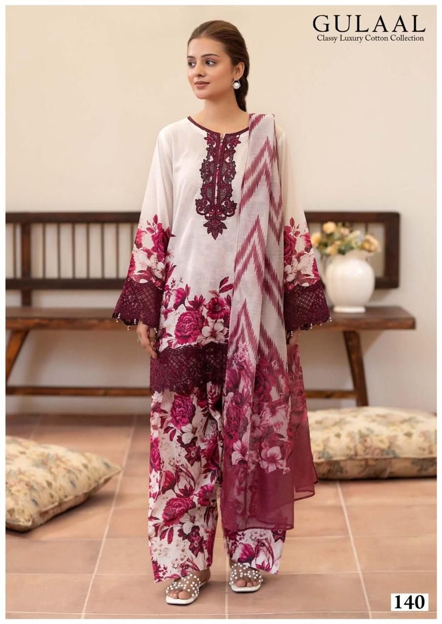 Gulaal Classy Luxury Cotton - Premium Pure Cotton Dress Material with Dupatta