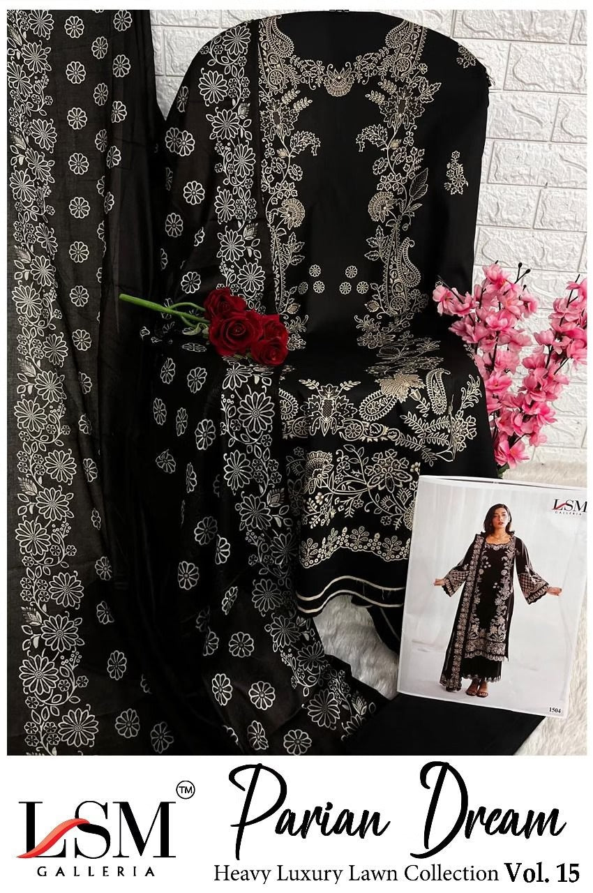 Parian Dream - Heavy Luxury Lawn Dress Material with Cotton Dupatta - Premium Unstitched Suit