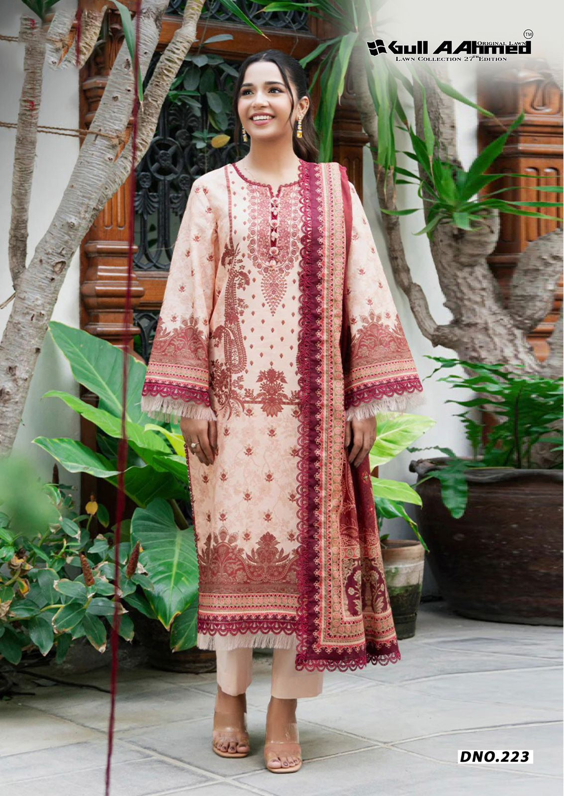 Gulahmed The Original Lawn - Pure Lawn Cotton Dress Material with Mal Mal Dupatta