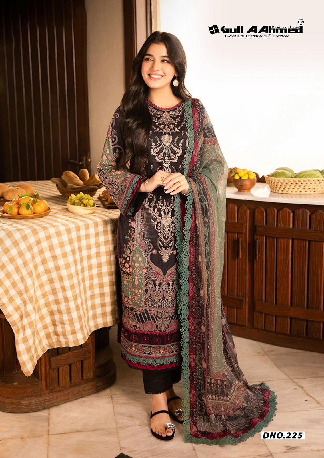 Gulahmed The Original Lawn - Pure Lawn Cotton Dress Material with Mal Mal Dupatta