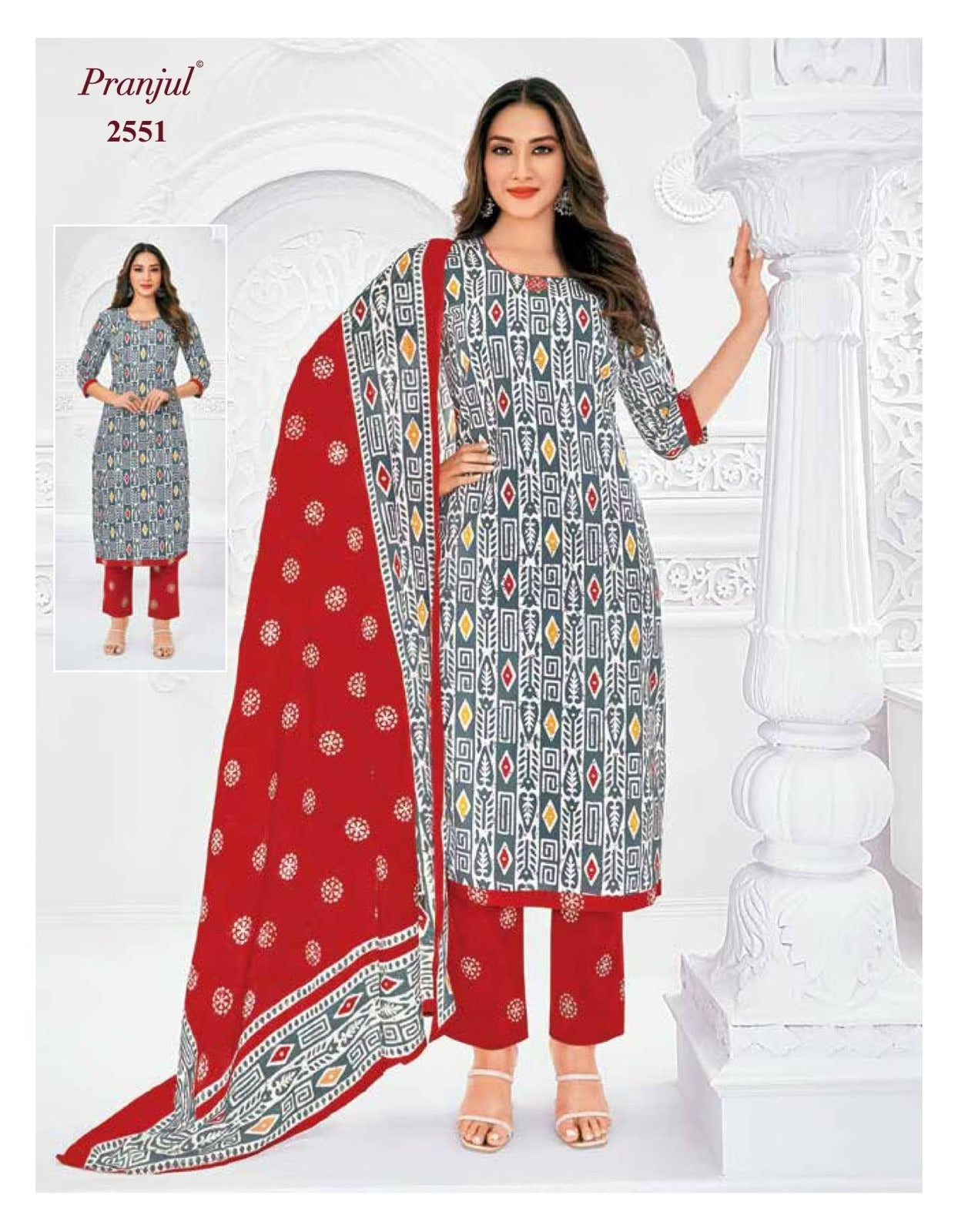 Pranjul Priyanka Cotton Readymade Suit - Ready to Wear Ethnic Dress