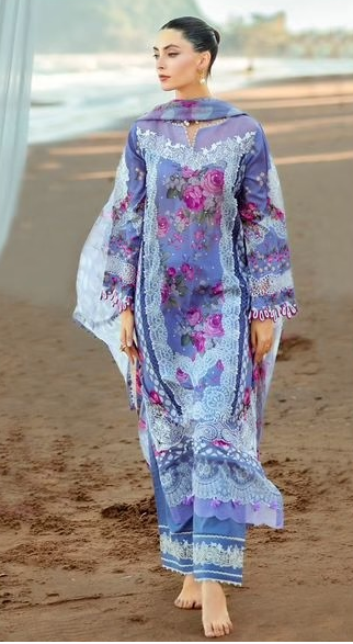 Gulahmed Tehreen - Pakistani Lawn Readymade Suit Set with Dupatta - Pure Cotton Lawn Fabric